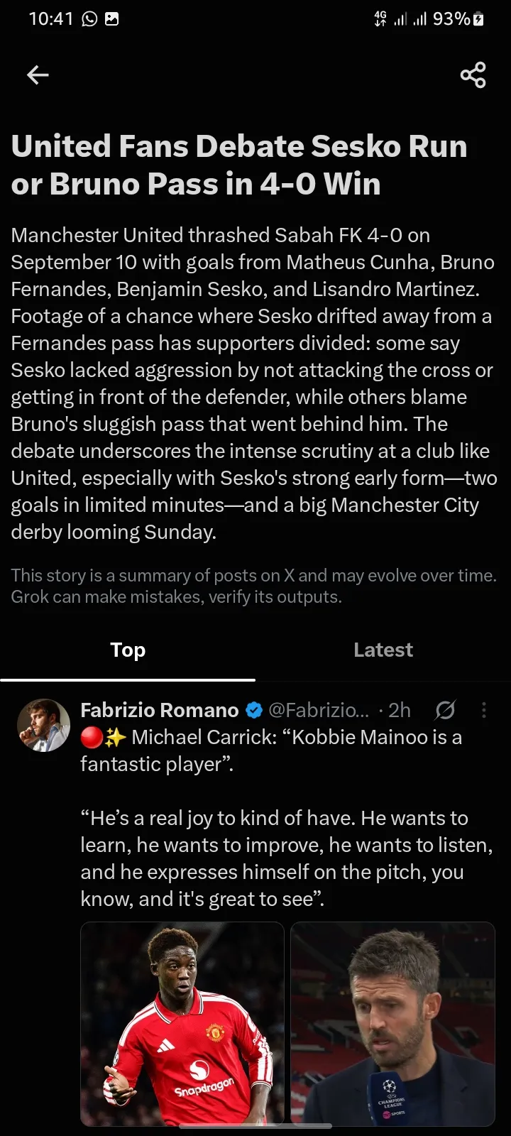 United Fans Debate Sesko Run or Bruno Pass in 4-0 Win